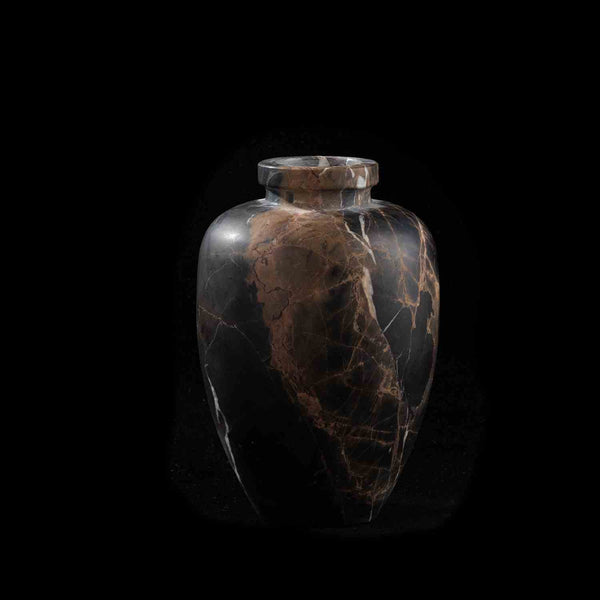 Black Golden  Flower Marble Vase